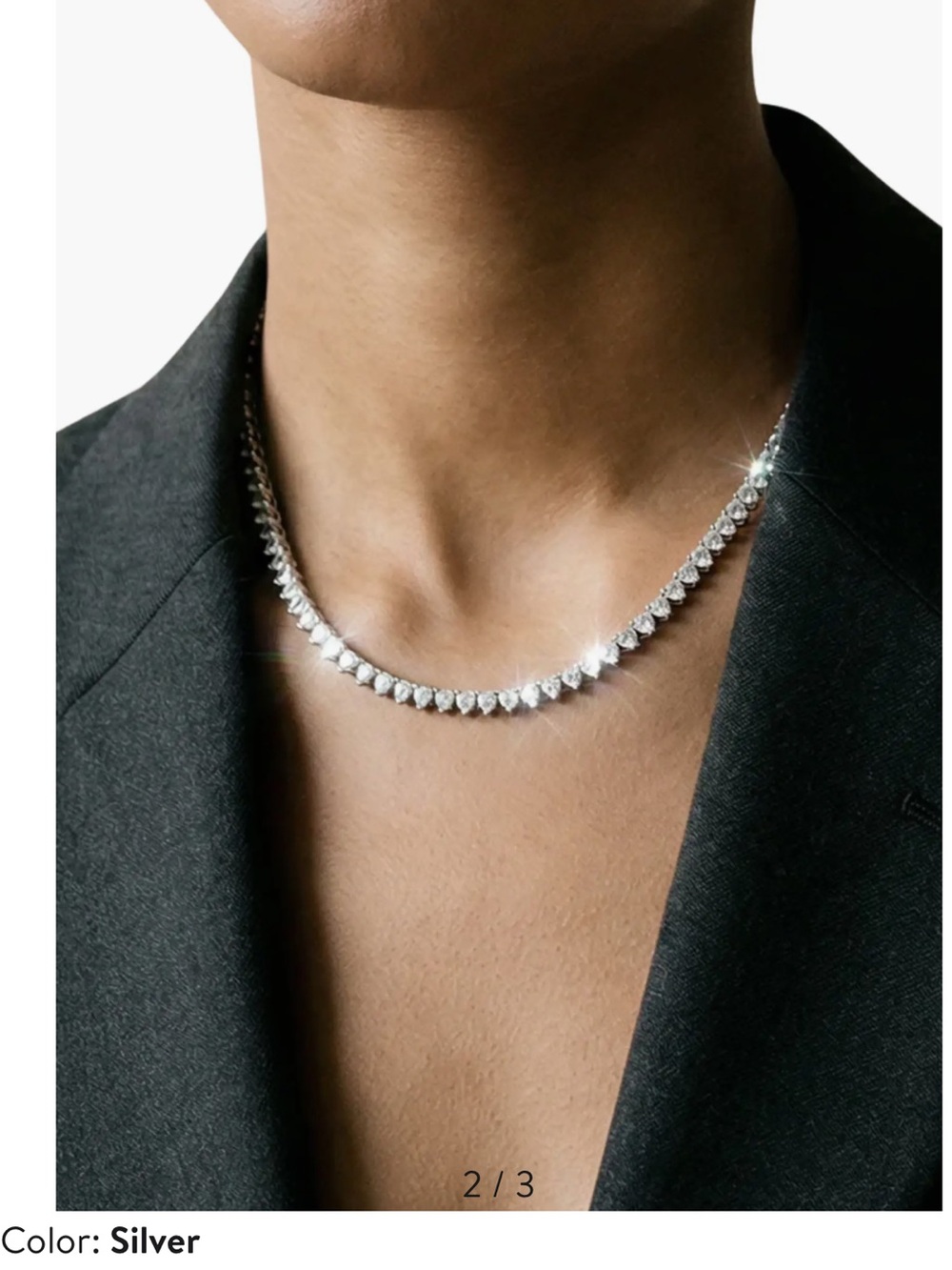 The M Jewelers NY. The Iced Out Heart Necklace in Silver